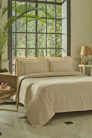 Karaca Home Shanse Nish Set Çift Kişilik Pike Takımı Bej