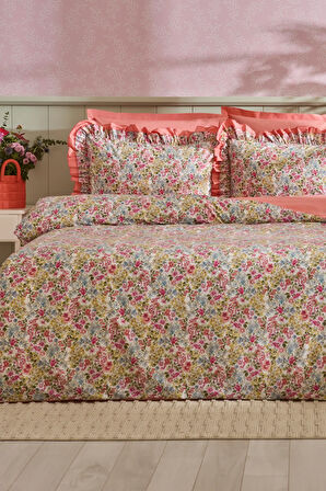 Karaca Home Alice %100 Pamuk Çift Kişilik Nevresim Takımı Somon