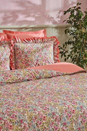 Karaca Home Alice %100 Pamuk Çift Kişilik Nevresim Takımı Somon