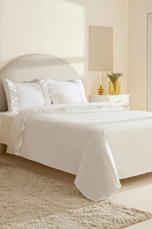 Karaca Home Viento %100 Pamuk Çift Kişilik Nevresim Takımı Beyaz