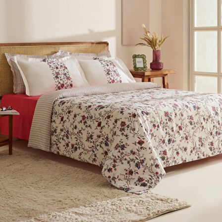 Karaca Home Inara %100 Pamuk Çift Kişilik Nevresim Takımı Kırmızı