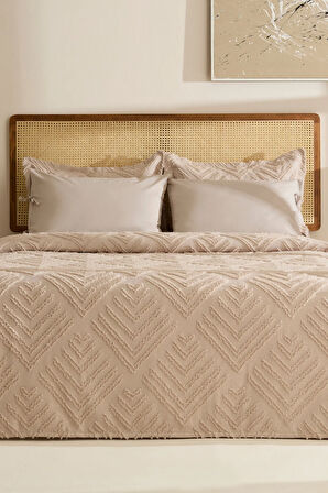 Karaca Home Velora Çift Kişilik Yatak Örtüsü Takımı Taş