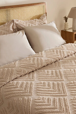 Karaca Home Velora Çift Kişilik Yatak Örtüsü Takımı Taş