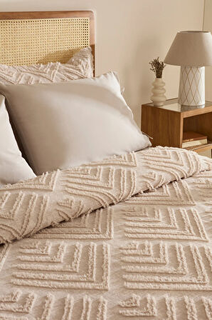 Karaca Home Velora Çift Kişilik Yatak Örtüsü Takımı Taş