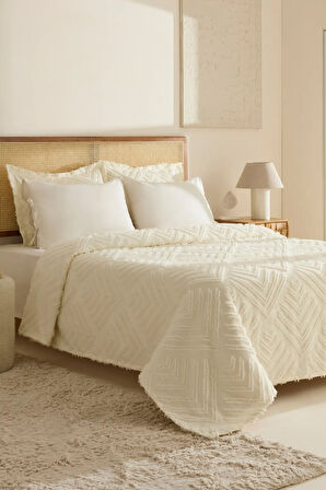 Karaca Home Velora Çift Kişilik Yatak Örtüsü Takımı Ekru