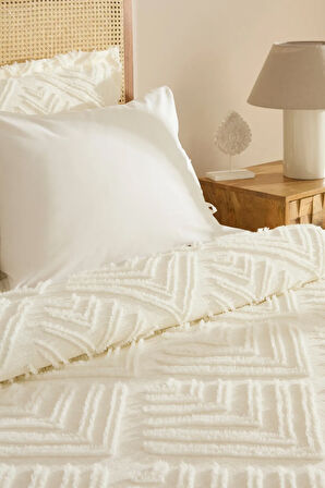 Karaca Home Velora Çift Kişilik Yatak Örtüsü Takımı Ekru