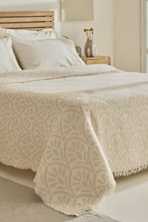 Karaca Home Shailyn Nakışlı Müslin Çift Kişilik Pike Takımı Pudra test