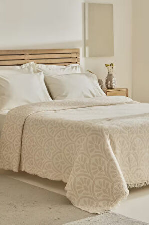 Karaca Home Shailyn Nakışlı Müslin Çift Kişilik Pike Takımı Pudra test