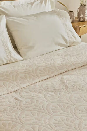 Karaca Home Shailyn Nakışlı Müslin Çift Kişilik Pike Takımı Pudra test