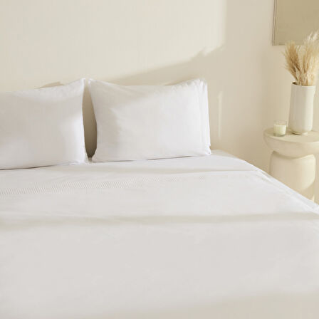 Karaca Home Fiorenza %100 Pamuk Çift Kişilik Nevresim Takımı Beyaz 