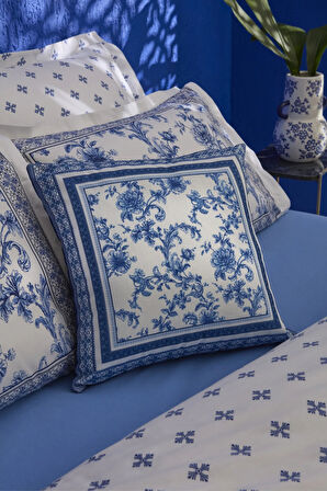 Karaca Home Rosario Dolgulu Kırlent 45X45 cm Mavi Beyaz