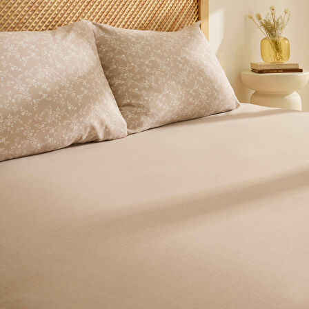 Sarah Anderson Alesia Çift Kişilik Çarşaf Takımı Bej