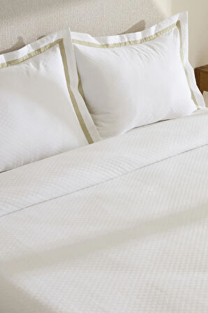 Karaca Home White Collection Doris %100 Pamuk Çift Kişilik Yatak Örtüsü Takımı Adaçayı