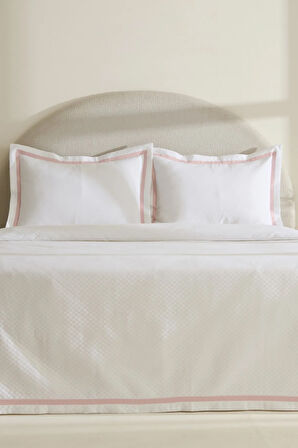 Karaca Home White Collection Doris %100 Pamuk Çift Kişilik Yatak Örtüsü Takımı Pudra