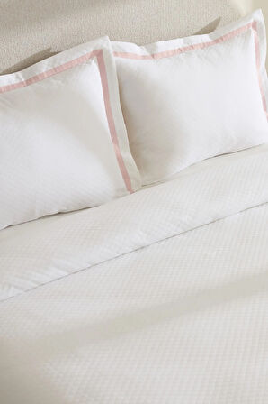 Karaca Home White Collection Doris %100 Pamuk Çift Kişilik Yatak Örtüsü Takımı Pudra