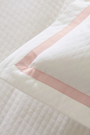 Karaca Home White Collection Doris %100 Pamuk Çift Kişilik Yatak Örtüsü Takımı Pudra