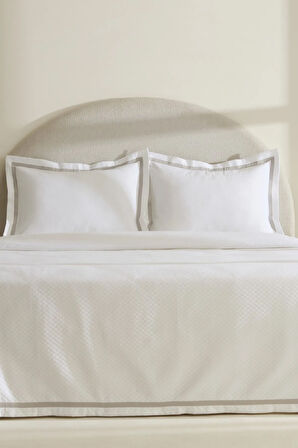 Karaca Home White Collection Doris %100 Pamuk Çift Kişilik Yatak Örtüsü Takımı Gri
