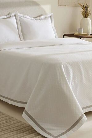 Karaca Home White Collection Doris %100 Pamuk Çift Kişilik Yatak Örtüsü Takımı Gri