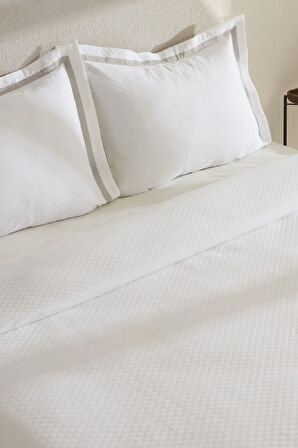 Karaca Home White Collection Doris %100 Pamuk Çift Kişilik Yatak Örtüsü Takımı Gri