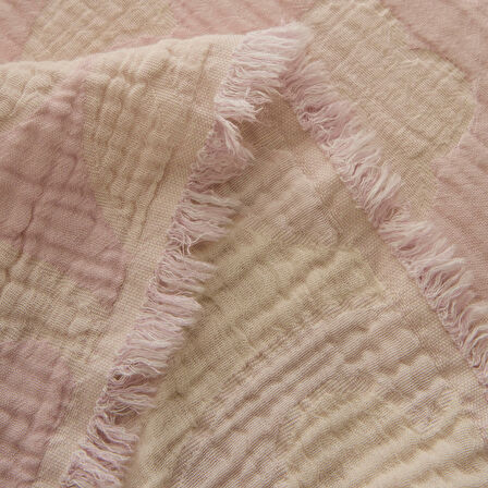 Karaca Home Shayla Pembe Baskılı Müslin Çift Kişilik Pike Takımı