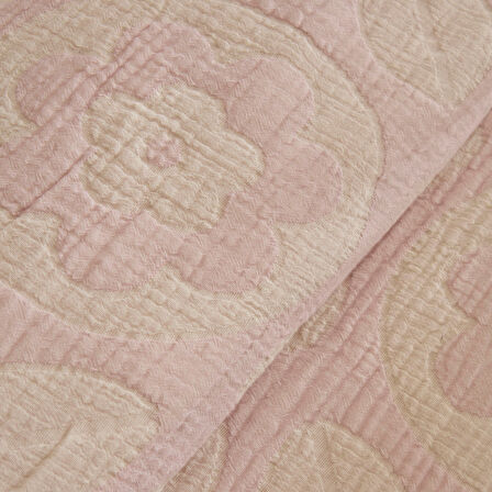 Karaca Home Shayla Pembe Baskılı Müslin Çift Kişilik Pike Takımı