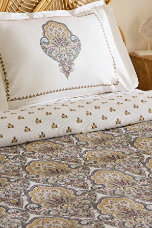 Karaca Home Cherly %100 Pamuk Tek Kişilik Pike Takımı Hardal