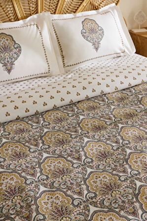 Karaca Home Cherly %100 Pamuk Çift Kişilik Pike Takımı Hardal