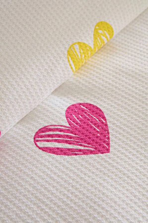 Karaca Home Young Color Heartz %100 Pamuk Tek Kişilik Pike Takımı