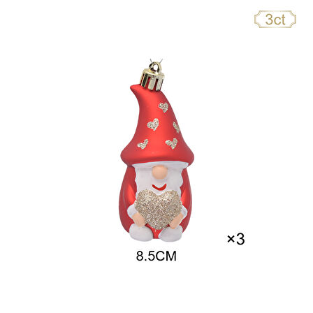 Karaca Home New Year Yılbaşı Lovely Elf 3 Parça Ağaç Süsü Seti