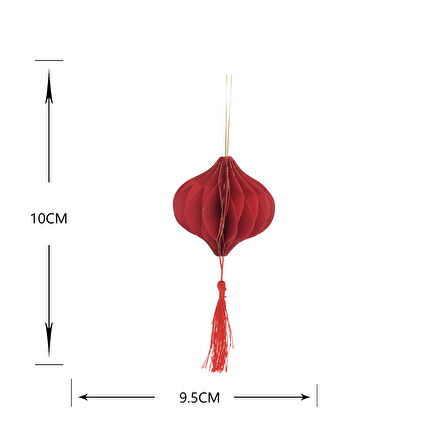 Karaca Home New Year Yılbaşı Püsküllü 3 Adet Ağaç Süsü 10x9,5 cm