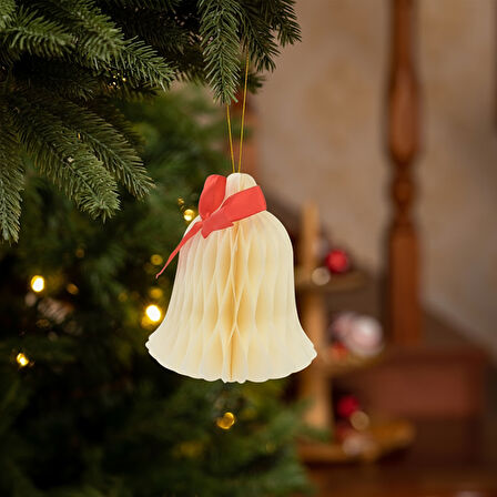 Karaca Home New Year Yılbaşı Çan Şekilli 3 Adet Ağaç Süsü 14,7 x 14,7 x 17,8 cm