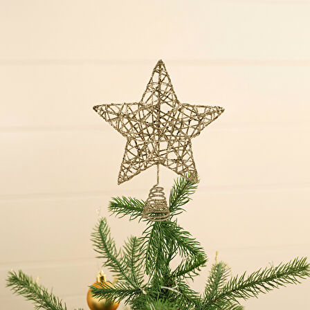 Karaca Home New Year Yılbaşı Wire Star Ağaç Başlığı Gold
