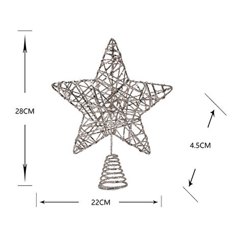 Karaca Home New Year Yılbaşı Wire Star Ağaç Başlığı Gold