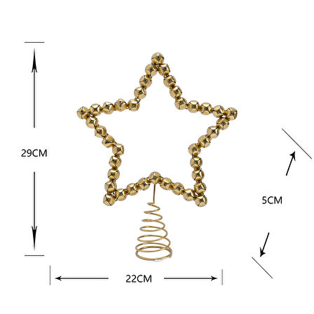 Karaca Home New Year Yılbaşı Twinkle Star Ağaç Başlığı Gold