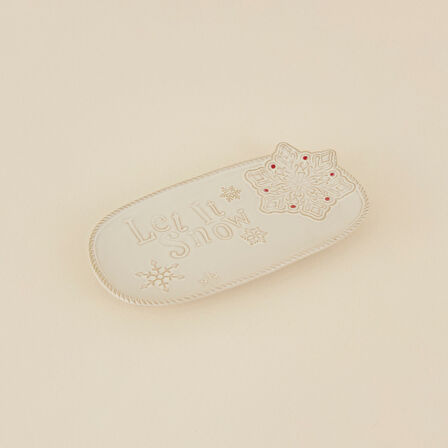 Karaca Home New Year Yılbaşı Let It Snow Dekoratif Tabak 31,6x17x2,9 cm