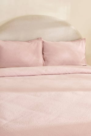 Karaca Home Adelia Fistolu Çift Kişilik Yatak Örtüsü Takımı Pudra