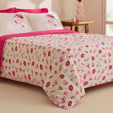 Karaca Home Luvio %100 Pamuk Çift Kişilik Nevresim Takımı Pembe