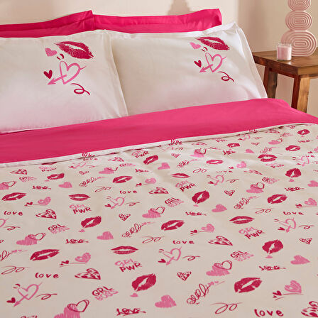 Karaca Home Luvio %100 Pamuk Çift Kişilik Nevresim Takımı Pembe