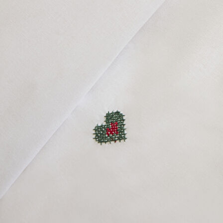 Karaca Home Amour Mio %100 Pamuk Çift Kişilik Nakışlı Nevresim Takımı Beyaz