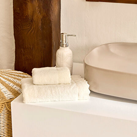 Karaca Home Artisan Cluster %100 Pamuk El Havlusu Ekru 30x50 cm