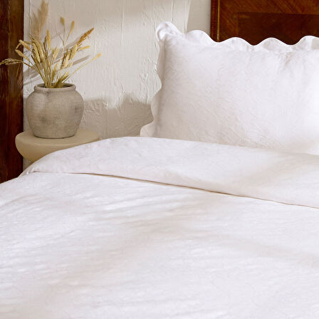 Karaca Home Marıbel %100 Pamuk Yatak Örtüsü Takımı Beyaz