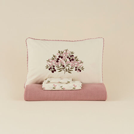 Karaca Home Rubelia Mürdüm Nakışlı Çift Kişilik Nish Set