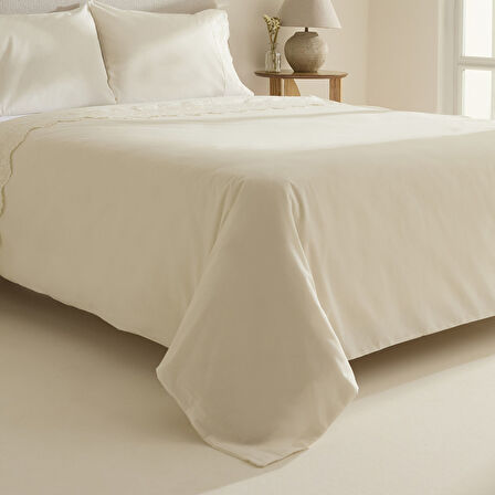 Karaca Home Avenza Brodeli Çift Kişilik Nevresım Takımı Beyaz