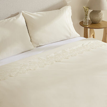 Karaca Home Avenza Brodeli Çift Kişilik Nevresım Takımı Beyaz