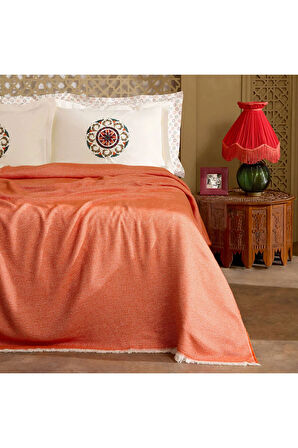 Karaca Home Andalisa %100 Pamuk Nakışlı Çift Kişilik Nish Set Bordo