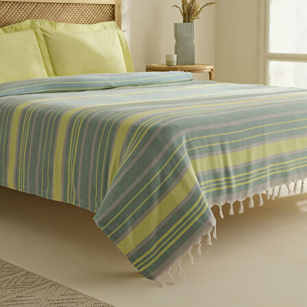 Karaca Home Lynora Çift Kişilik Peştamal Pike Takımı Haki