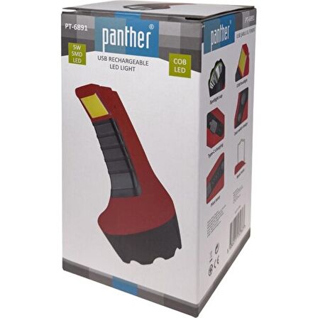 Panther PT-6891 Usb Şarjlı El Feneri