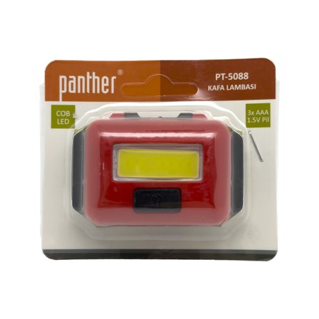 Panther PT-5088 Kafa Lambası Kırmızı 300 Lümen COB LED Pilli