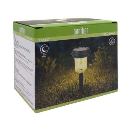 Panther PT-B117 Solar Güneş Enerjili COB LED Bahçe Lambası -Karanlık Sensörlü Saplamalı Dış Mekan Lambası