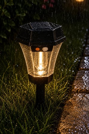 Solar Bahçe Lambası Sarı Işık Güneş Enerjili Led Aydınlatma Saplama Lambası